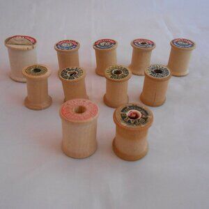 Vintage Wooden Spools, Lot Of 11, Empty Spools, Sewing, Arts&Crafts, Coats&Clark